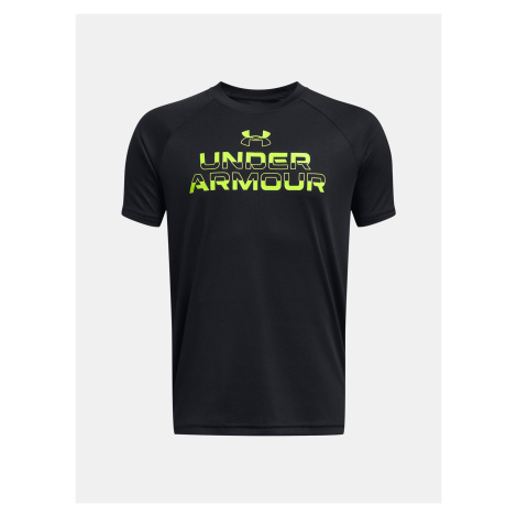 Under Armour Tričko UA Tech Split Wordmark SS-BLK - Kluci