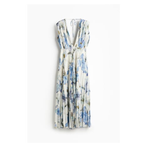 H & M - Plisované žerzejové šaty - modrá H&M
