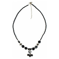 Jemný korálkový náhrdelník - bižuterie černá