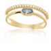 Dámský prsten ze žlutého zlata s akvamarínem PR0670F + DÁREK ZDARMA