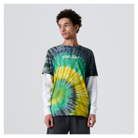 Cropp - Bavlněné tričko s batikovaným efektem - Zelená