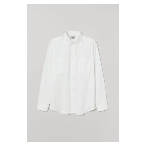 H & M - Košile z bavlny premium Regular Fit - bílá H&M