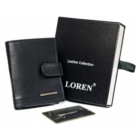 Vertikální kožený držák na karty se sponou Loren