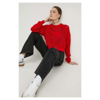 Bavlněný svetr Tommy Jeans červená barva, DW0DW17755