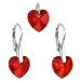 Evolution Group Sada šperků s krystaly Swarovski náušnice a přívěsek červená srdce 39003.4
