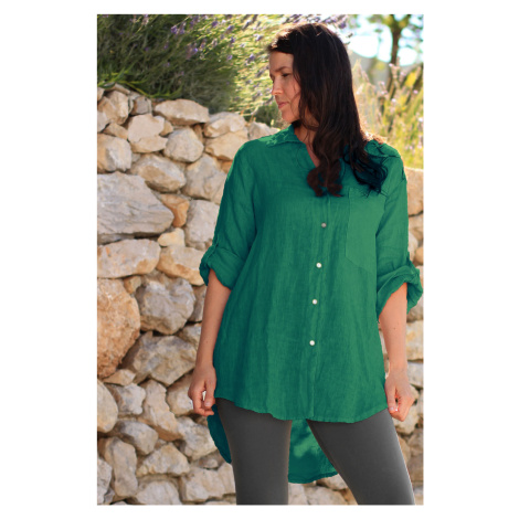 Volná dámská lněná košile