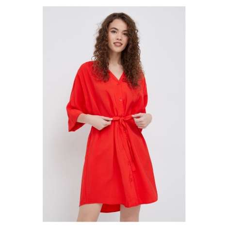 Šaty United Colors of Benetton červená barva, mini