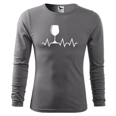 DOBRÝ TRIKO Pánské bavlněné triko Tep srdce víno