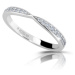 Modesi Třpytivý stříbrný prsten se zirkony M01111 59 mm