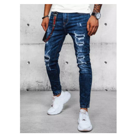 Děravé pánské džíny modré barvy DStreet