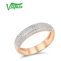 Klasický zlatý prsten s diamantovými čárami Listese