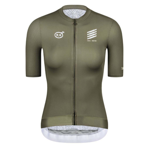 MONTON Cyklistický dres s krátkým rukávem - SKULL ZEUS LADY - bílá/zelená