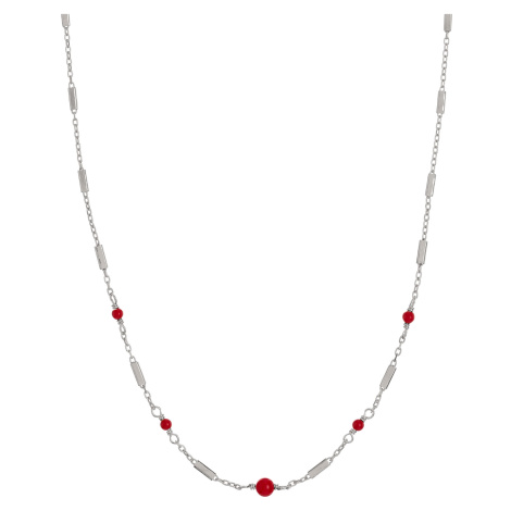 Alisia Něžný stříbrný náhrdelník s červeným korálem AL3243-Argento-Corallo