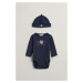 DĚTSKÝ SET GANT ARCHIVE SHIELD BODY AND BEANIE EVENING BLUE