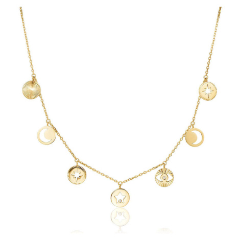 Brosway Pozlacený náhrdelník s krystaly Chant BAH02