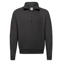 Black Men's Zip Neck Sweatshirt Fruit of the Loom