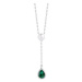 Preciosa Stříbrný náhrdelník Pure Pearl s říční perlou a kubickou zirkonií Preciosa, emerald