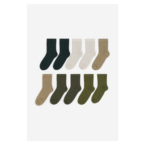 H & M - Balení: 10 ponožek - zelená H&M