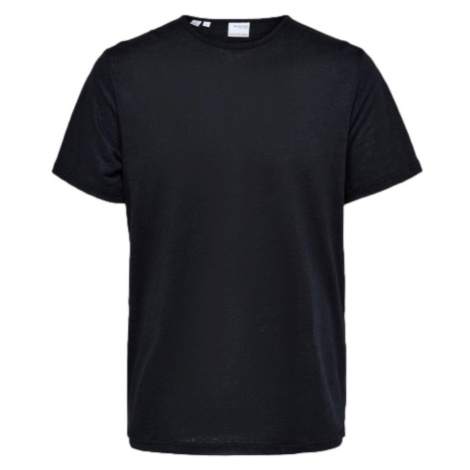 Selected T-Shirt Bet Linen - Black Černá