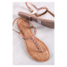 Růžovozlaté kožené sandály 1-28190
