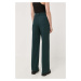 Kalhoty Ivy Oak Penina dámské, zelená barva, jednoduché, high waist