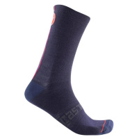 CASTELLI Cyklistické ponožky klasické - RACING STRIPE 18 - modrá