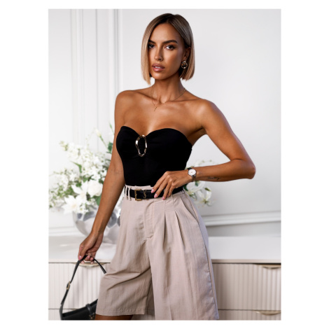 Černé elegantní body MOGAS bez ramínek