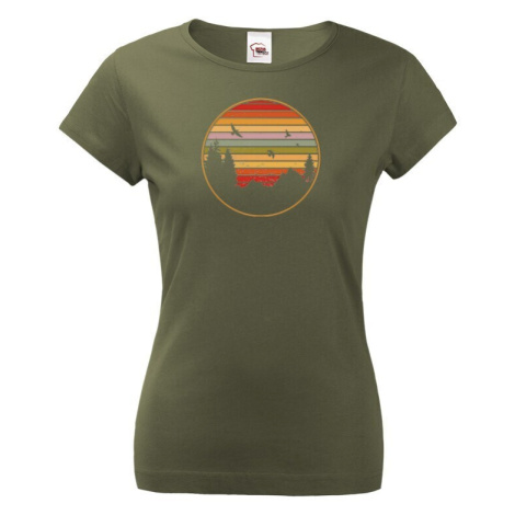 Dámské triko Retro sunset - triko pro milovníky cestování BezvaTriko