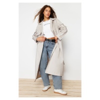 Trendyol Stone Oversize Wide Cut Belted Trench Coat