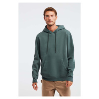 GRIMELANGE Jorge Men's Soft Hooded Organic Cotton Kangaroo Pocket Regular Green Sweatshirt