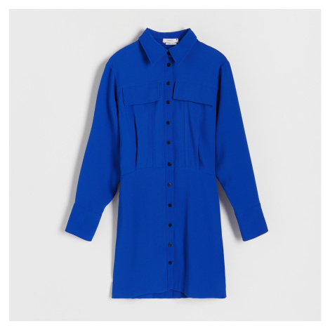 Reserved - Košilové mini šaty - Modrá