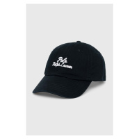 Bavlněná baseballová čepice Polo Ralph Lauren černá barva, s potiskem, 710936498