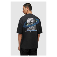Bavlněné tričko AllSaints Saturnalien černá barva, s potiskem