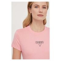 Tričko Tommy Jeans růžová barva, DW0DW17839