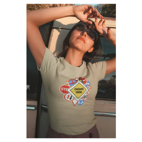 Dámské tričko Značkové tričko Barva: Písková