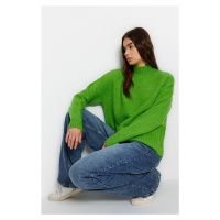 Trendyol Green Wide Fit Soft Textured Basic Knitwear Sweater