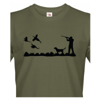 Tričko pro myslivce s loveckou tématikou - atraktivní military odstín
