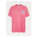 Tommy Hilfiger Tommy Jeans dámské růžové tričko TJW RELAXED PAINTED FLAG TEE