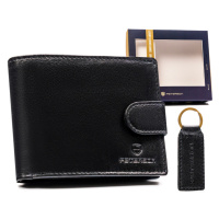 Dárková sada: velká pánská kožená peněženka a klíčenka