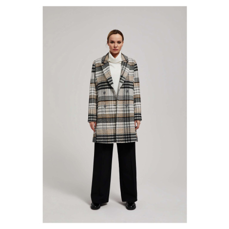 Dvouřadý károvaný kabát Moodo