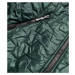 Dámská prošívaná bunda v lahvově zelené barvě (BR0121)