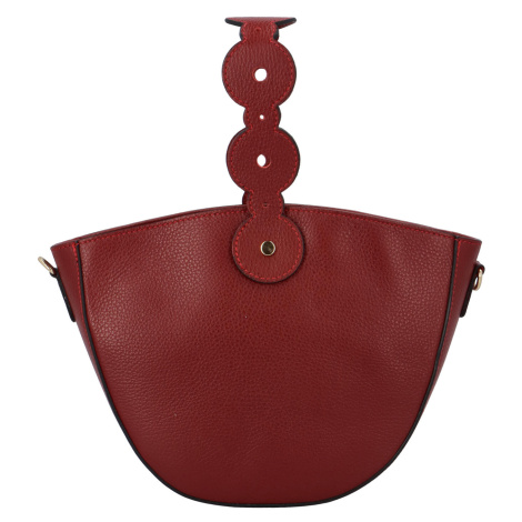 Výrazná kožená kabelka Judita, červená Delami Vera Pelle