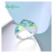 Stříbrný barevný prsten s kamenem FanTurra