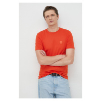 Bavlněné tričko BOSS červená barva, s aplikací, 50472584