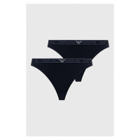 Tanga Emporio Armani Underwear 2-pack tmavomodrá barva