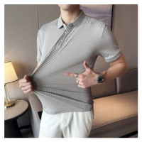 Elastické pánské polo pohodlné tričko s límečkem