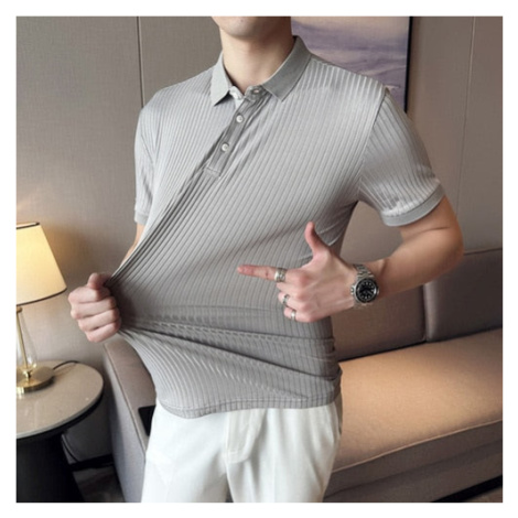 Elastické pánské polo pohodlné tričko s límečkem JFC FASHION