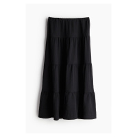 H & M - Maxi sukně ze sešívaných volánů - černá