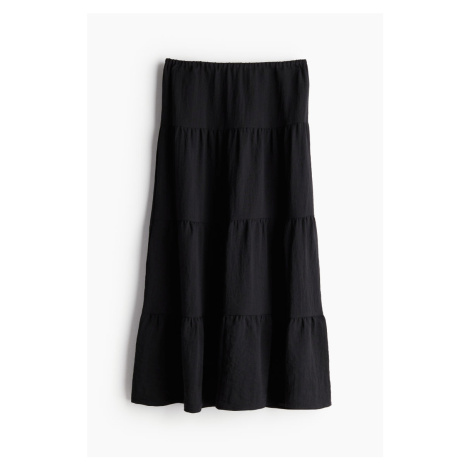 H & M - Maxi sukně ze sešívaných volánů - černá H&M