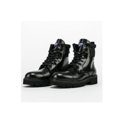 TOMMY JEANS Leather Fashion Pop Colour Boot black